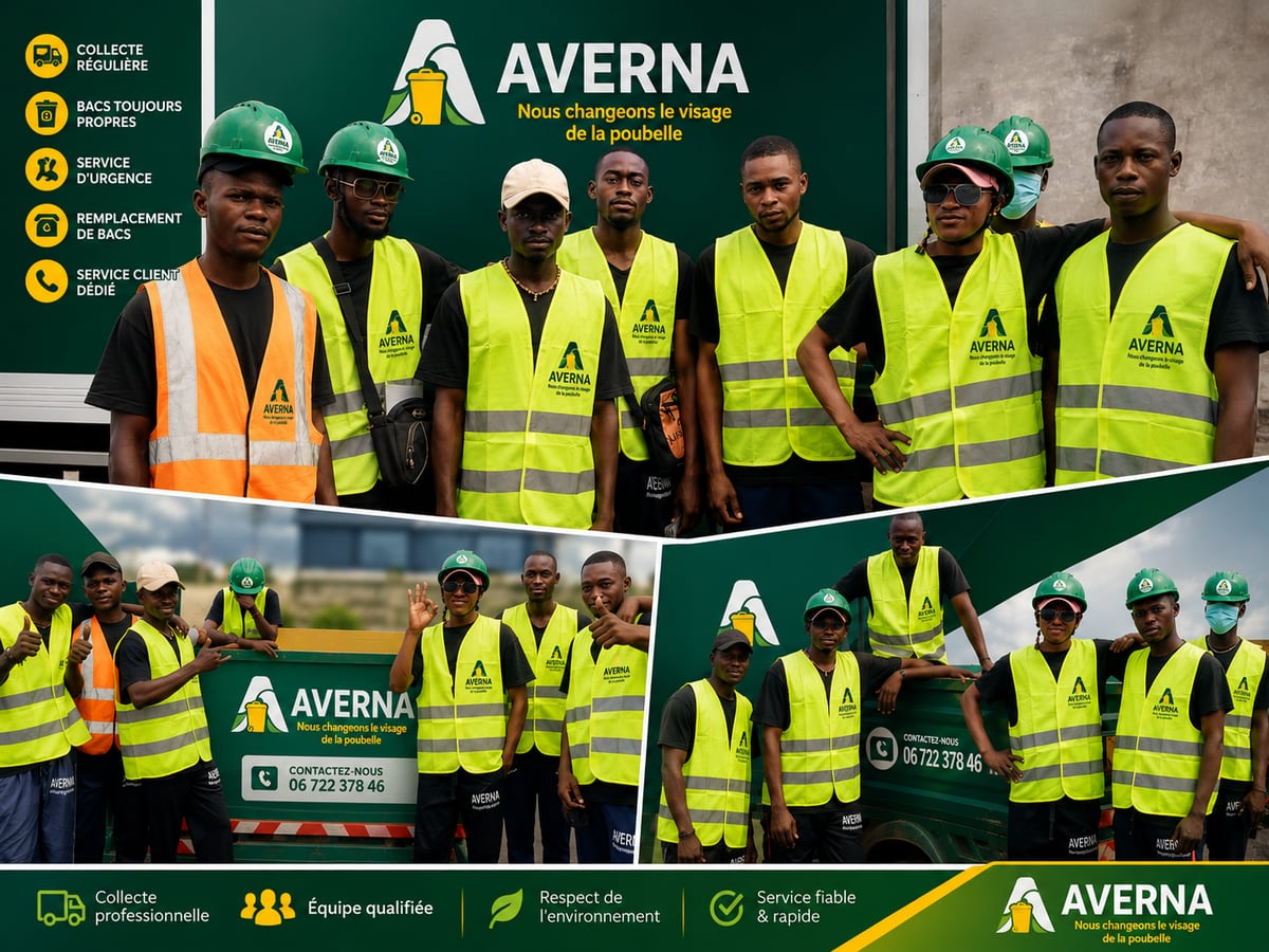 L'équipe AVERNA en tenue professionnelle à Brazzaville